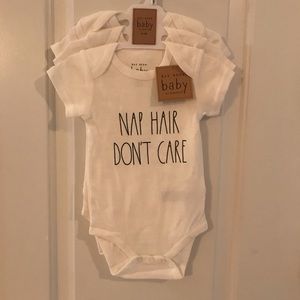 Rae Dunn NAP HAIR DONT CARE Onesie Set 6/9 Month